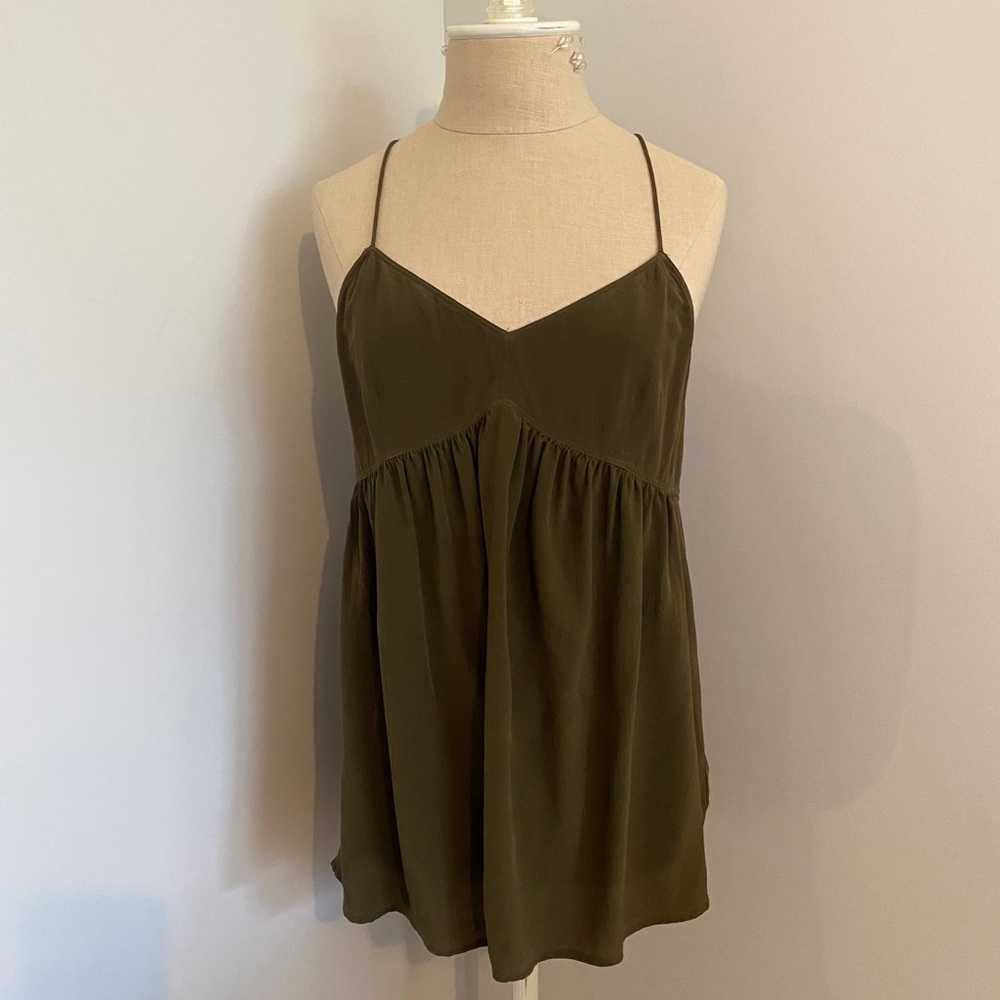 Madewell Empire Waist Silk Peplum Tank Top